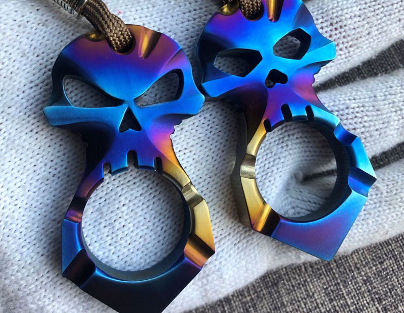 Portable Titanium Skull EDC Outdoor Keychain Tool