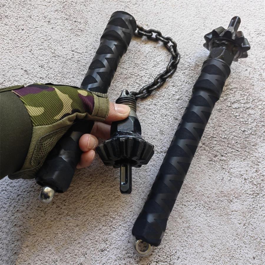Black Rubber Grip Two-Piece Outdoor Multi-Tool Kit
