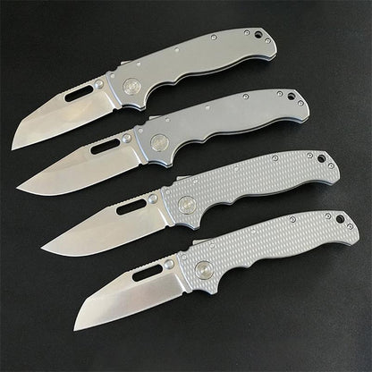 Outdoor Use Folding Pocket Tool Crafted from Silver Titanium Alloy