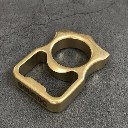 GOODEDC Stonewashed Brass Keychain Tool for Bottle Opening and EDC Use