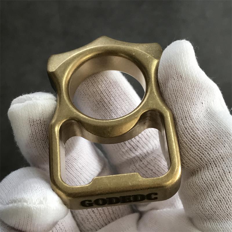 GOODEDC Stonewashed Brass Keychain Tool for Bottle Opening and EDC Use