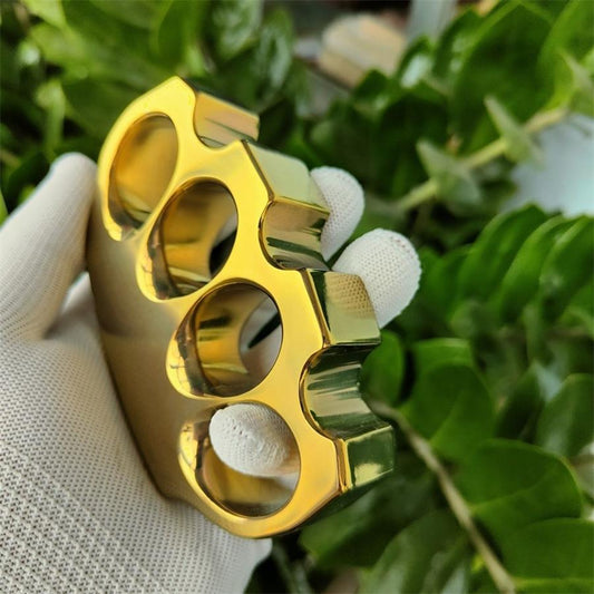 Classic Thick Body Outdoor Tool in Anodized Gold with Polished Large Hole