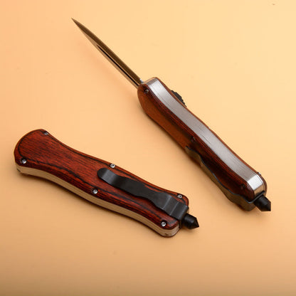 EDC Pocket Tool with Durable Wooden Handle for Camping