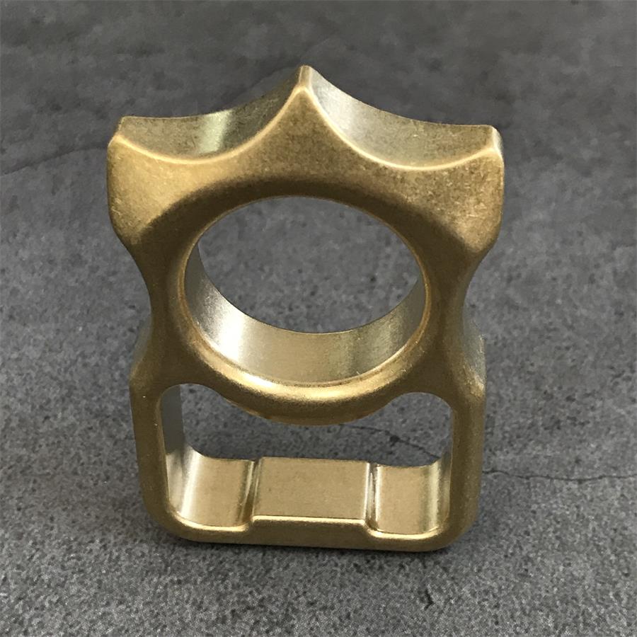 EDC Keychain and Backpack Tool with Stonewashed Brass Bottle Opener