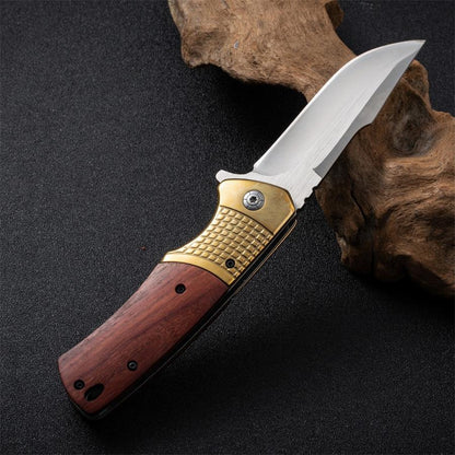 Steel Folding Tool Featuring a Wooden Handle for Outdoor Activities