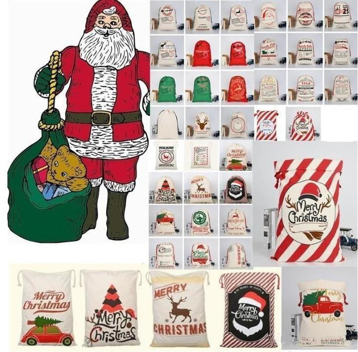 Eco-Friendly Cotton Drawstring Christmas Gift Bag with Thick Canvas Material