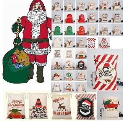 Eco-Friendly Cotton Drawstring Christmas Gift Bag with Thick Canvas Material