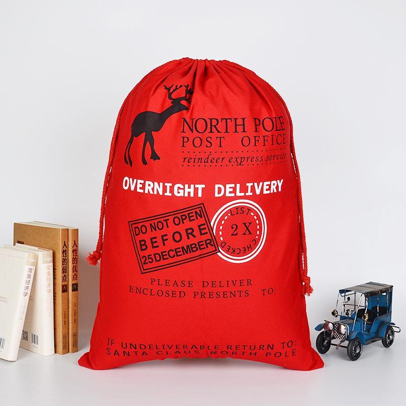 Eco-Friendly Cotton Drawstring Christmas Gift Bag with Thick Canvas Material
