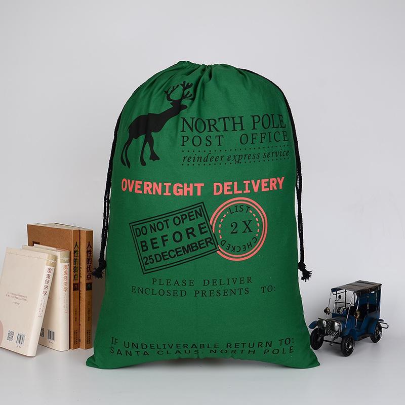 Eco-Friendly Cotton Drawstring Christmas Gift Bag with Thick Canvas Material