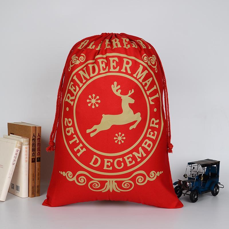 Eco-Friendly Cotton Drawstring Christmas Gift Bag with Thick Canvas Material