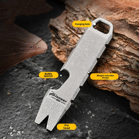 Small Titanium Keychain Bottle Opener Tool for Everyday Use