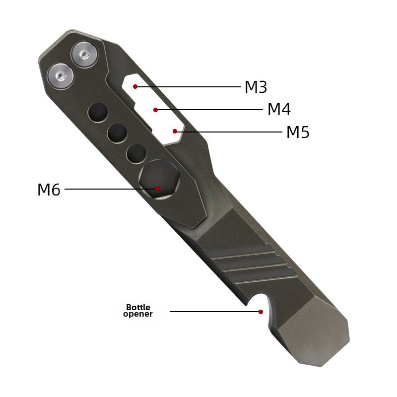 Portable TC4 Titanium Alloy Bottle Opener Multifunctional EDC Tool
