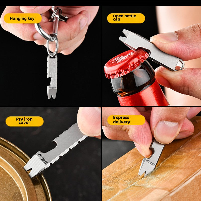 Small Titanium Keychain Bottle Opener Tool for Everyday Use