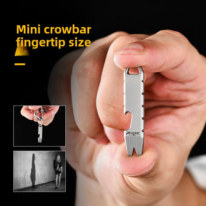 Small Titanium Keychain Bottle Opener Tool for Everyday Use
