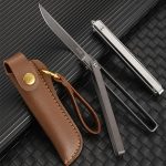 Handle Folding Outdoor Pocket Tool with Leather Case - Image 4