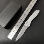 BM710 White Aluminum Alloy Handle 8cr13 Outdoor Folding Tool