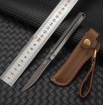 Handle Folding Outdoor Pocket Tool with Leather Case - Image 2