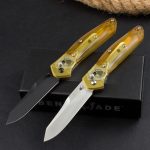 BM940 Transparent Yellow Handle D2 Steel Outdoor Folding Tool - Image 2