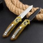 BM940 Transparent Yellow Handle D2 Steel Outdoor Folding Tool - Image 3