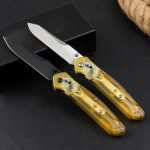 BM940 Transparent Yellow Handle D2 Steel Outdoor Folding Tool - Image 7