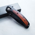 DA315 Steel and Solid Wood G10 Blade Handle Outdoor Folding Tool - Image 5