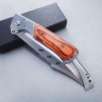 Large Folding Outdoor Tool with Redwood Handle - Image 5