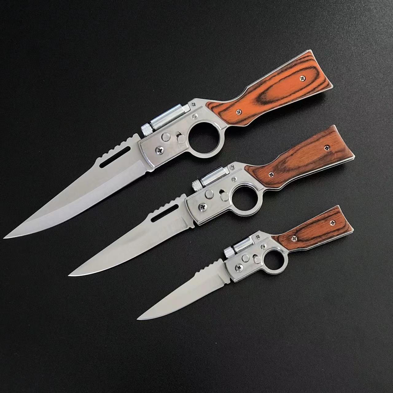 80606 Folding with Light Colored Wood Textured Pocket Tool - Image 1