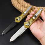 BM940 Transparent Yellow Handle D2 Steel Outdoor Folding Tool - Image 10