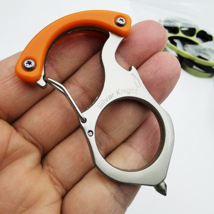 Single Alloy Steel Carabiner Keychain Outdoor Bottle Opener Tool