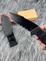 KA-5557 58-60HRC Outdoor Tool with Half Serrated Edge - Image 7