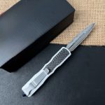 Damascus Carbon Fiber White Handle Aluminum Alloy Outdoor Portable Tool - Image 2