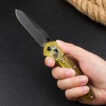 BM940 Transparent Yellow Handle D2 Steel Outdoor Folding Tool - Image 9