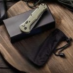 BM9070 Nylon Fiber Handle CNC Water-milled Gray Titanium-plated D2 Steel Outdoor Portable Tool - Image 2