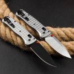 BM535 Bk-4 Checkered Aluminum Handle D2 Outdoor Folding Tool - Image 9
