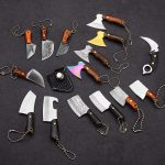 Miniature Axe Knife Keychain Charm for Easy Carry and Utility