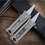 Titanium Mini Utility Knife EDC Tool with Brass Keychain - 图片 2