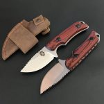 Liome Tactical Knife with Fixed Blade and Premium Wood Grip for Outdoor Use