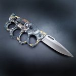 3D Ghost Head Knuckle Duster Folding Knife - 图片 3