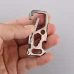 Titanium Multi Tool Keychain Carabiner Key Ring Holder Outdoor Gear - 图片 6