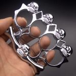 Skull Style Brass Knuckle Duster Heavy Duty Metal Defender Tool - 图片 3