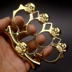 Skull Style Brass Knuckle Duster Heavy Duty Metal Defender Tool - 图片 2
