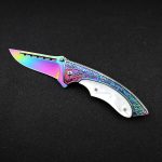 Patterned Survival Folding Knife Portable Outdoor Multitool Blade - 图片 4