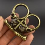 Brass Chaos Knuckle Duster Compact Two-Finger Tool - 图片 7