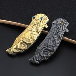 Stainless Steel Dragon Snake Folding Knife Portable Camping Utility Blade - 图片 9
