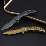 Stainless Steel Dragon Snake Folding Knife Portable Camping Utility Blade