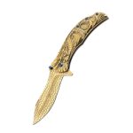 Stainless Steel Dragon Snake Folding Knife Portable Camping Utility Blade - 图片 11