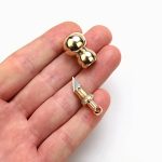 Creative Gourd Mini Knife Brass Keychain Cutter EDC Box Opener - 图片 3