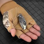 Outdoor Defense Folding Knife with Eagle Design for Keychain EDC Use - 图片 10