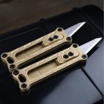 Titanium Mini Utility Knife EDC Tool with Brass Keychain - 图片 3