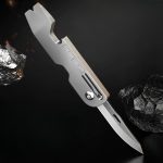 Titanium Folding Mini Knife Keychain Opener Pry Bar EDC Tool